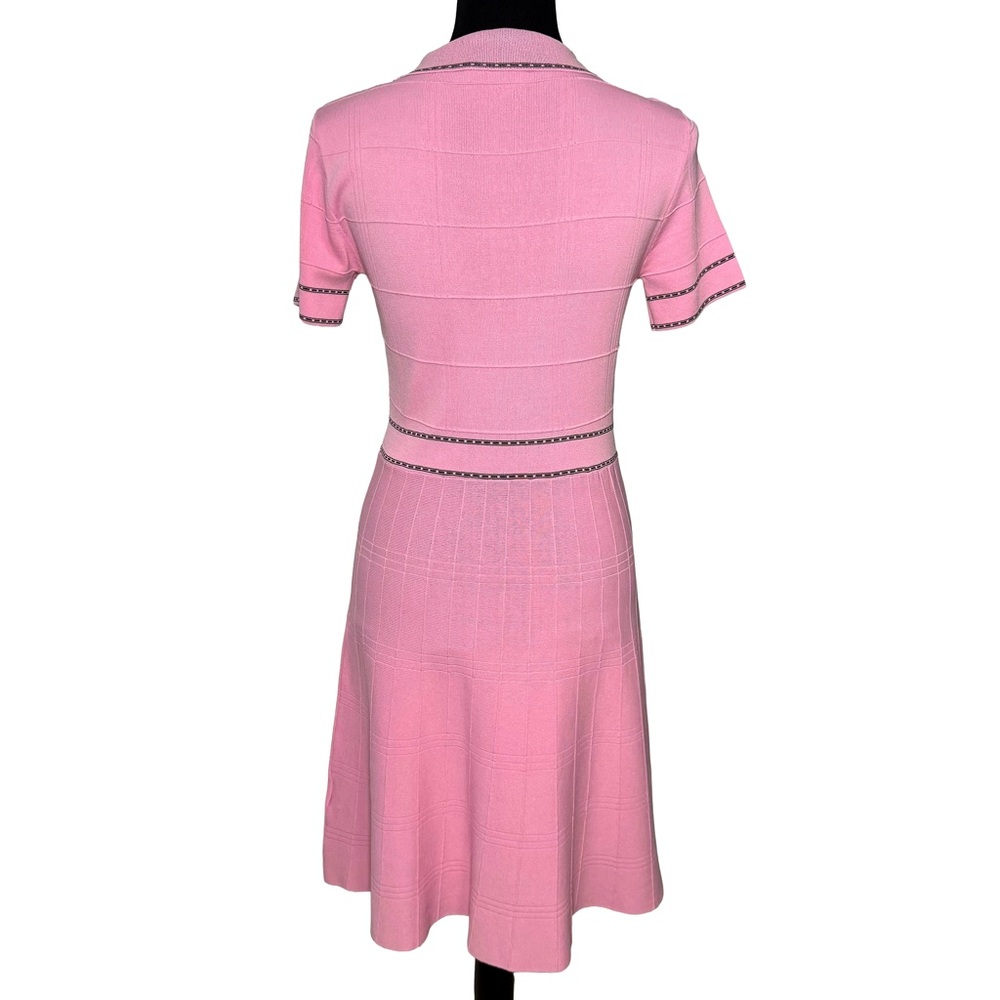 Alexa Admor Pink Knit Dress M Jenna Pearl Preppy Fit Flare Elle Woods Barbiecore - Picture 2 of 9